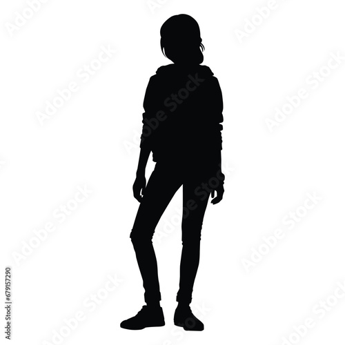 Teen Elegance Silhouette on White