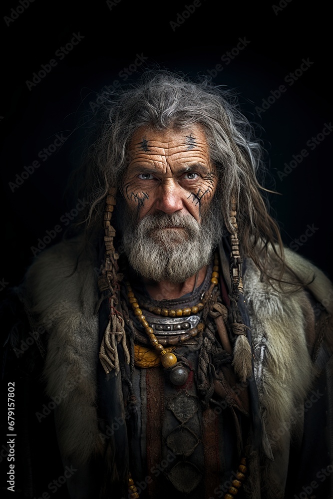 strong and brave middle-aged nomadic warrior strong and brave middle-aged nomadic warrior