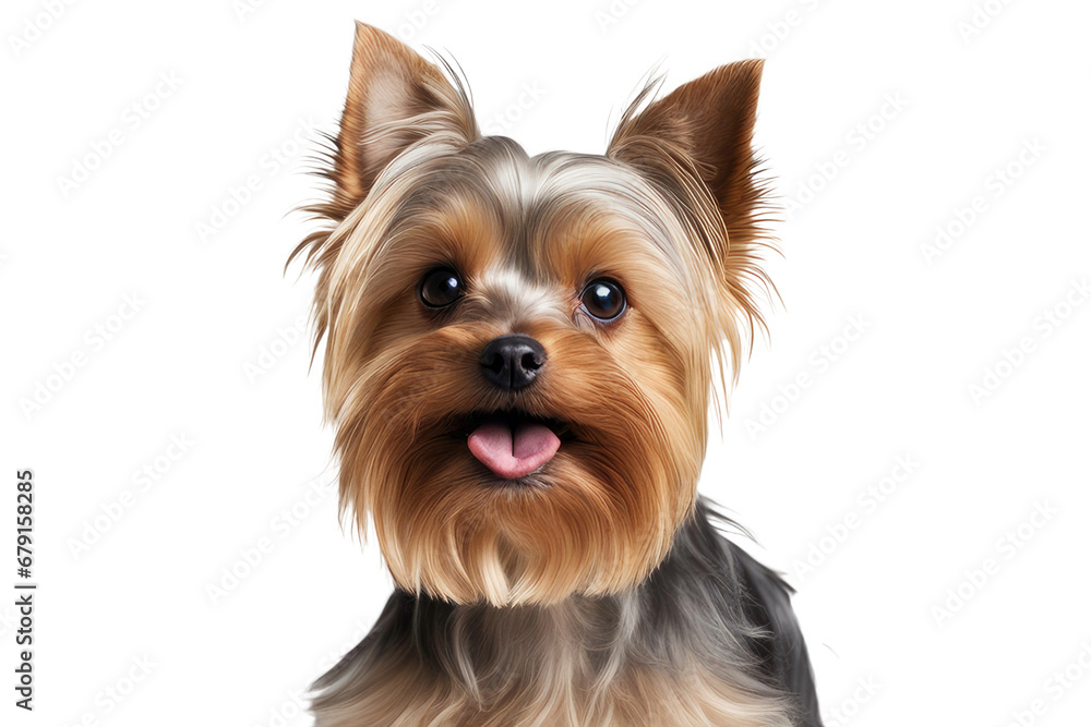 a high quality stock photograph of a single Yorkshire Terriers isolated on a white background a high quality stock photograph of a single Yorkshire Terriers isolated on a white background