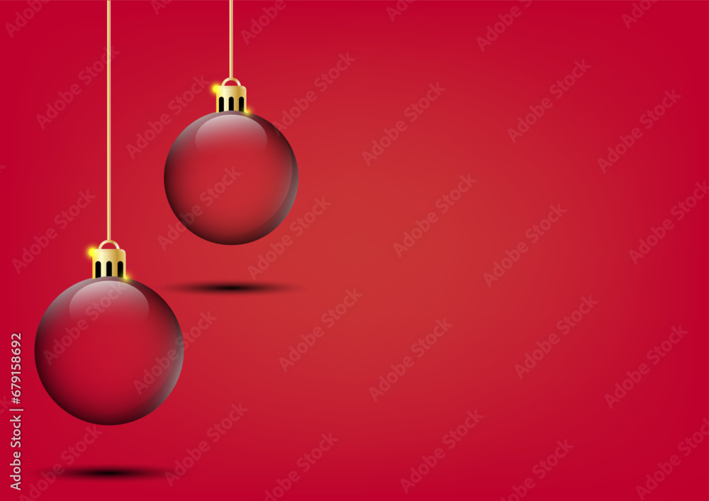 Red background with christmas balls vector image Red background with christmas balls vector image