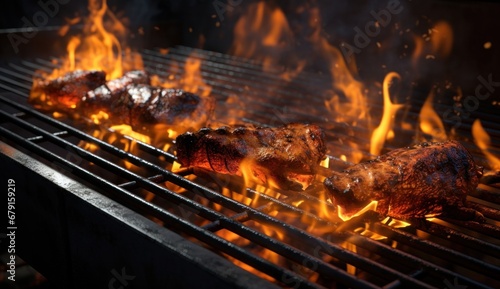 grill with fire