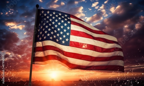 USA flag holiday background