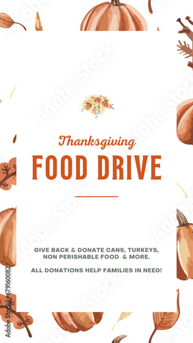 Modern Fall Thanksgiving Food Drive Promo 