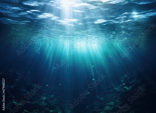 Ocean rays under the water sea view © olegganko
