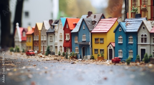 different shapes of small ornamental houses that have a holiday theme