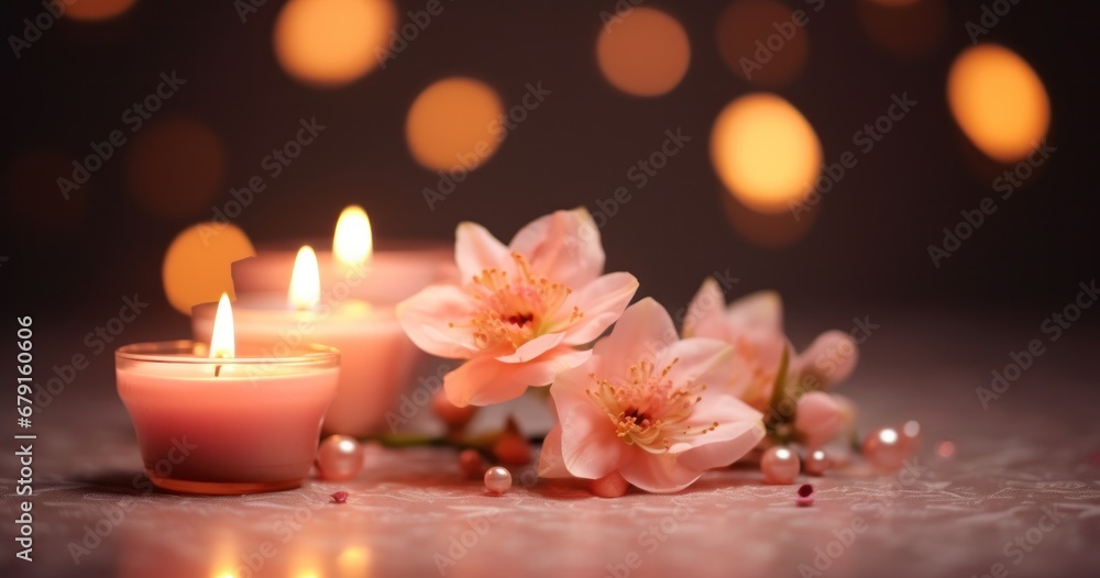 floral pattern with candles and flower floral pattern with candles and flower