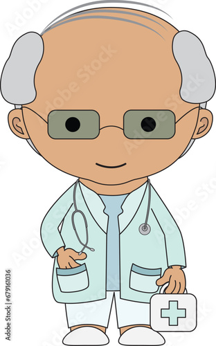 Illustrations medical personnel, doctor, nurse, health, medicine. Medical characters. Cute doctors, stomatologs and nurses. Men and women are avatars. Vector flat illustration.