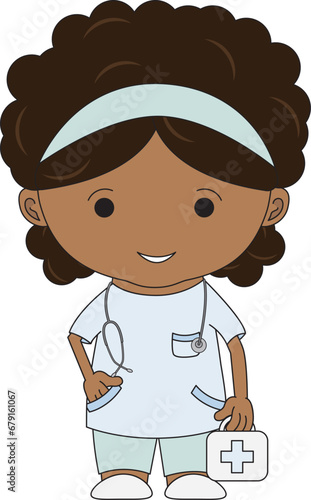 Illustrations medical personnel, doctor, nurse, health, medicine. Medical characters. Cute doctors, stomatologs and nurses. Men and women are avatars. Vector flat illustration.