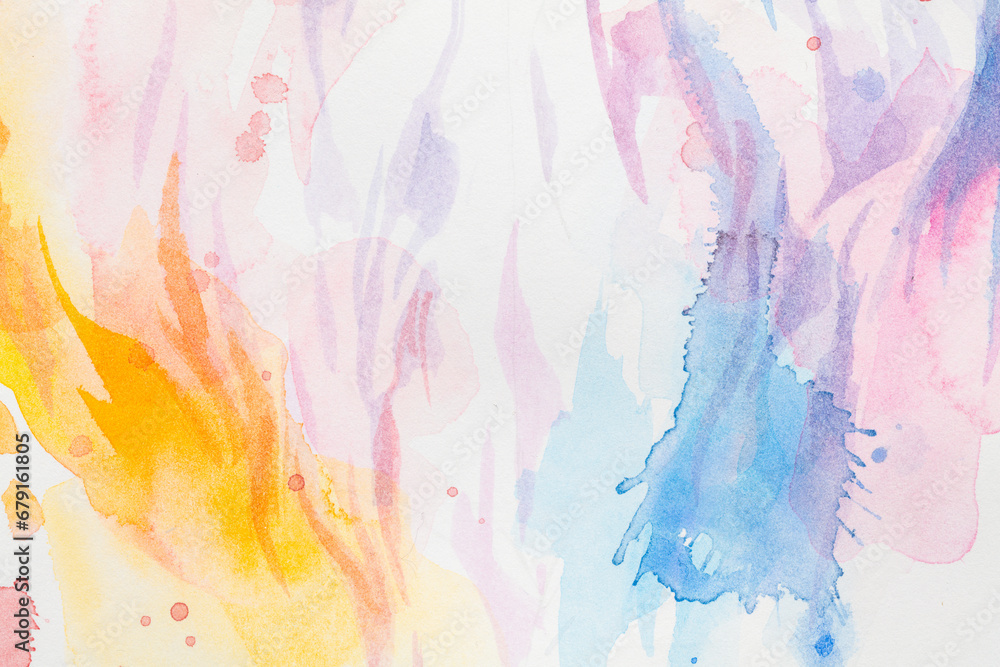 Watercolor paint stains. Background with faint texture and distressed vintage grunge and watercolor paint stains in elegant.