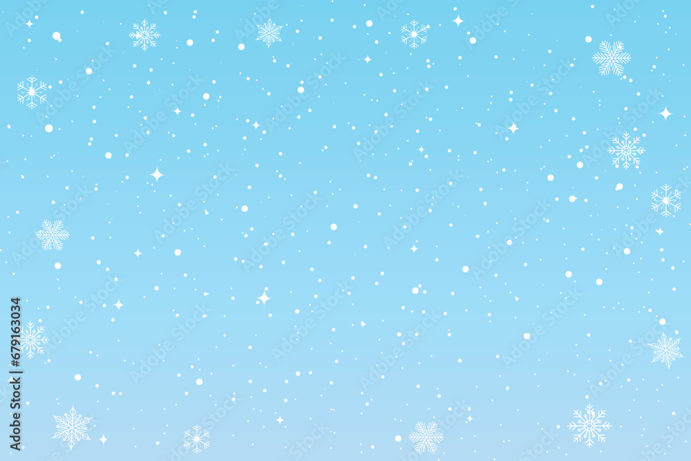 Winter background. Falling snowflakes. Snowfall, snow. Christmas snow. Vector illustration