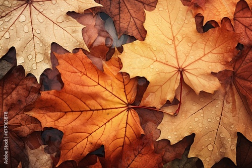 group of beautiful leaves in autumn
