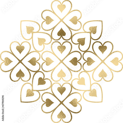 Herz Mandala in gold, transparenter Hintergrund