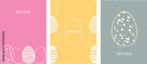 easter card with eggs set . flat minimalistic illustration modern style 