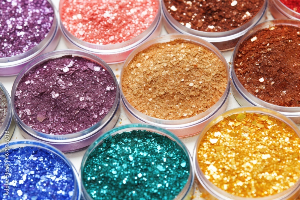 a palette of pressed glitter eyeshadows a palette of pressed glitter eyeshadows