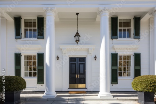 close-up of symmetrical doorways on greek revival building © Alfazet Chronicles