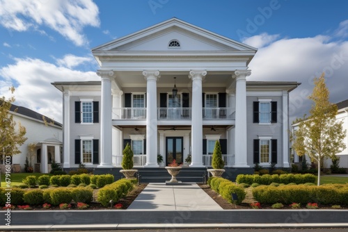 greek revival styled courthouse with pillars photo