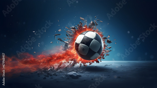 Soccer ball flies into the goal 