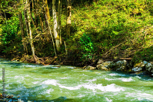 Fast mountain stream photo