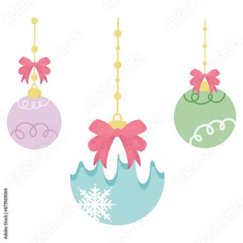 set of christmas decorations