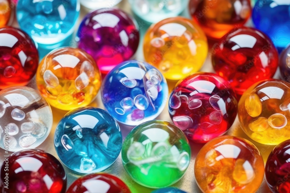 a close-up shot of multicolored glass marbles a close-up shot of multicolored glass marbles