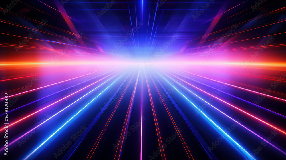 Dynamic laser beams: neon abstract background. ai generative