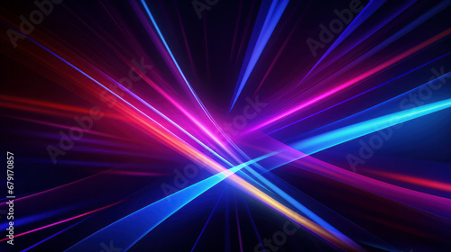 Glowing Neon Laser: Abstract Lines on Dark Background. ai generative