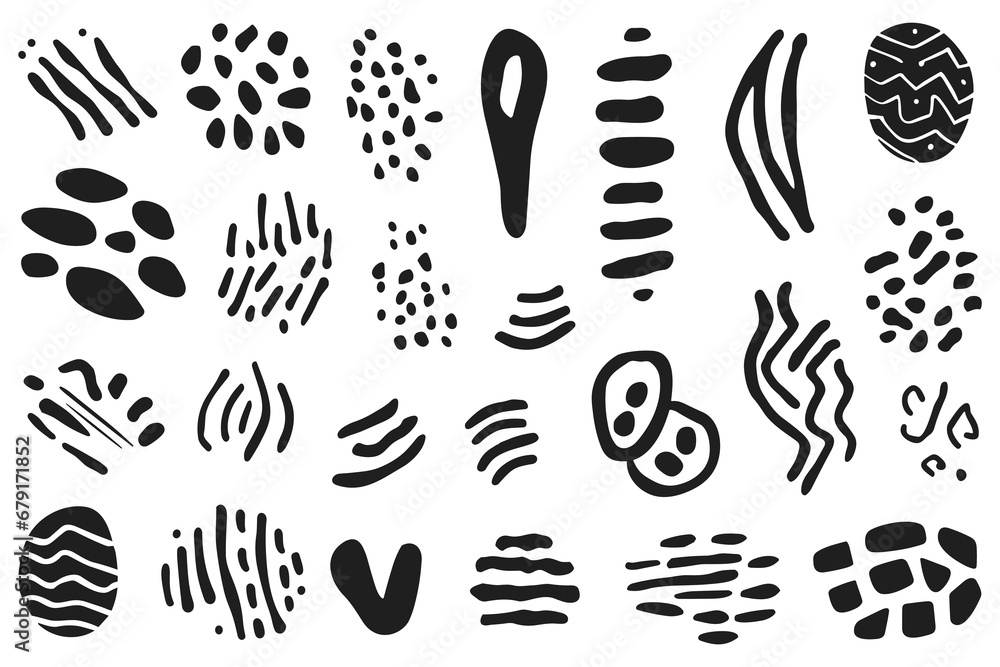 Abstract Shapes Silhouettes Set Abstract Shapes Silhouettes Set