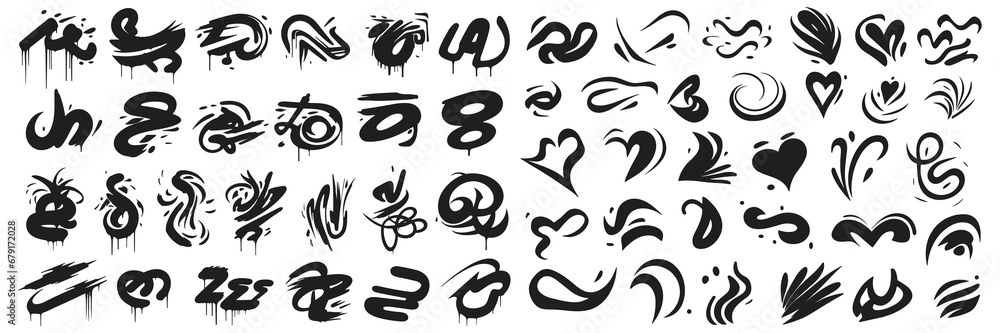 Abstract Brush Ink Paint Shapes Collection Abstract Brush Ink Paint Shapes Collection