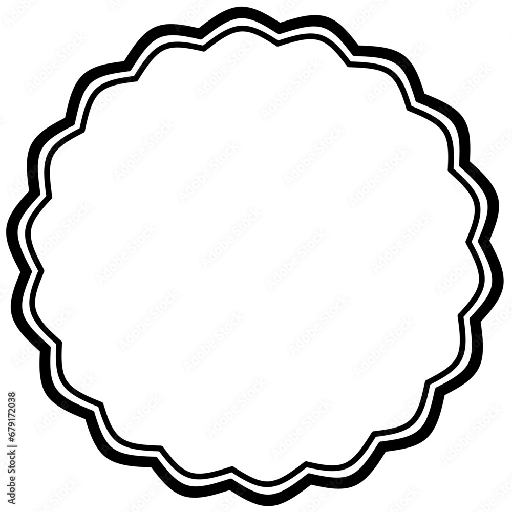 Aesthetic black circle frame shape