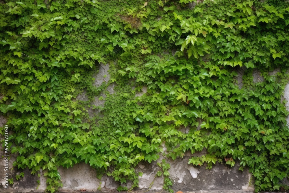 stone garden wall with ivy