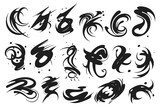 Abstract Brush Ink Paint Shapes Collection