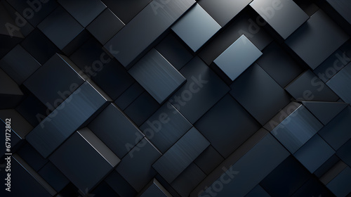 Black background with cube geometric shapes photo