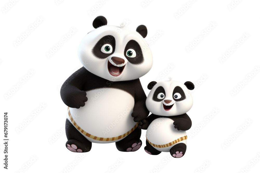 Fototapeta premium Adorable ladybug companions, mom and baby, venturing together, ladybug friendship