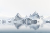 Gray polygonal background - minimalistic glacier, mountains or iceberg. Generative AI
