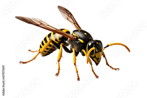 Insect Photography of Wasp Isolated on transparent background