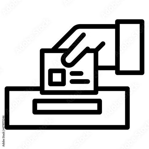 hand holding ballot paper line