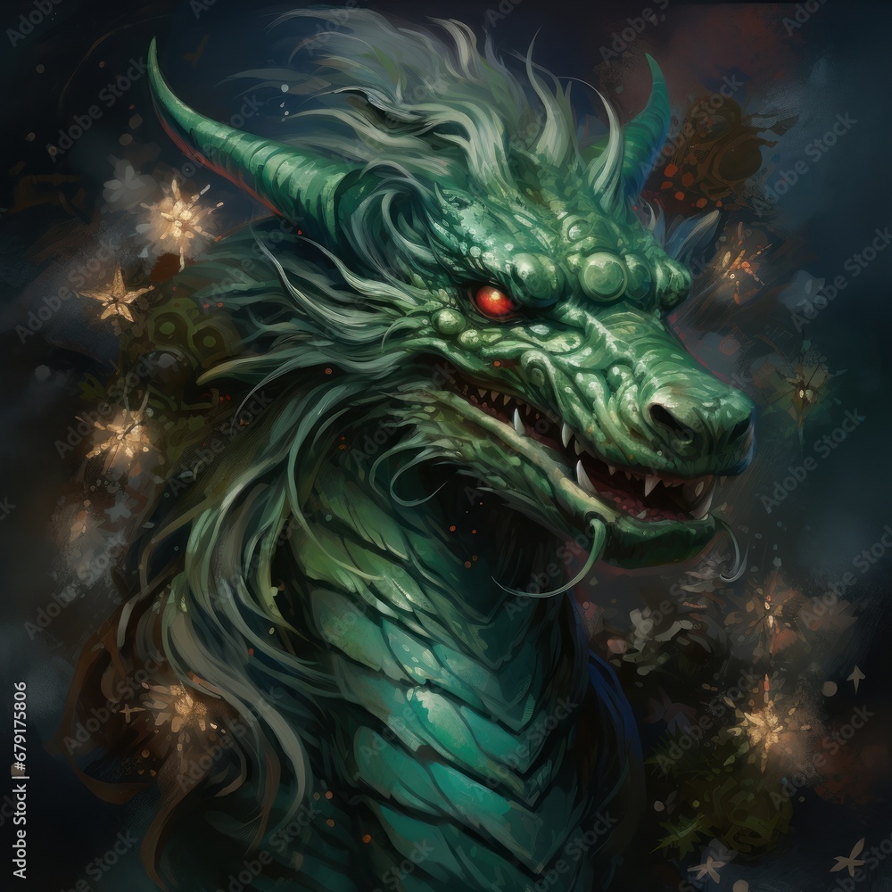 Green dragon, zodiac symbol of New Year Green dragon, zodiac symbol of New Year
