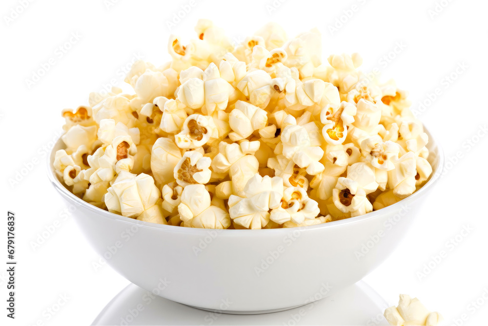 Popcorn in a bowl isolated on white background. Popcorn in a bowl isolated on white background.