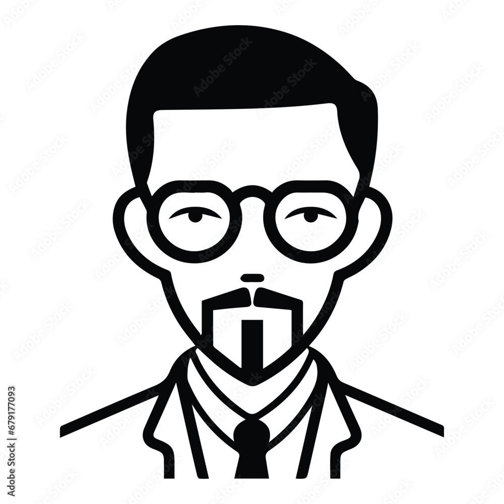 Asian Businessman In Glasses Flat Icon Isolated On White Background Asian Businessman In Glasses Flat Icon Isolated On White Background