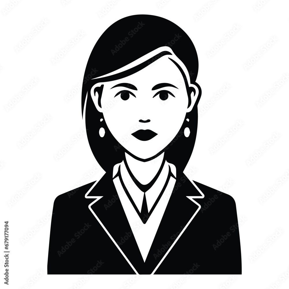 Business Woman In A Suit Flat Icon Isolated On White Background Business Woman In A Suit Flat Icon Isolated On White Background