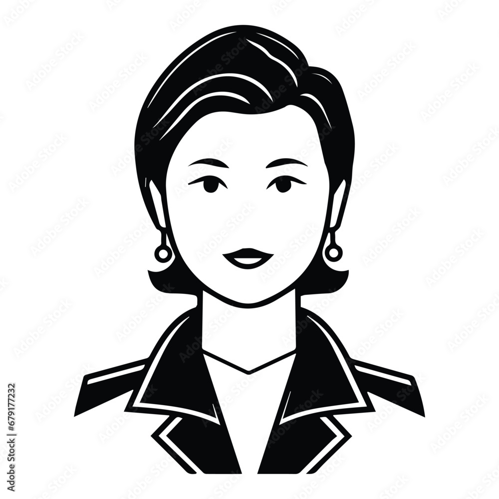 Business Woman In A Suit Flat Icon Isolated On White Background Business Woman In A Suit Flat Icon Isolated On White Background