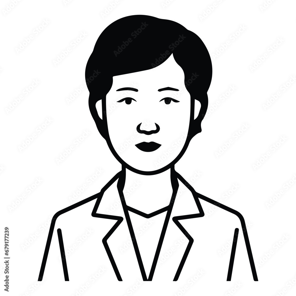 Asian Businesswoman Flat Icon Isolated On White Background Asian Businesswoman Flat Icon Isolated On White Background