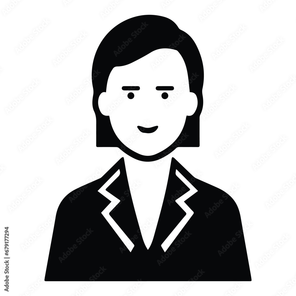 Business Woman In A Suit Flat Icon Isolated On White Background Business Woman In A Suit Flat Icon Isolated On White Background