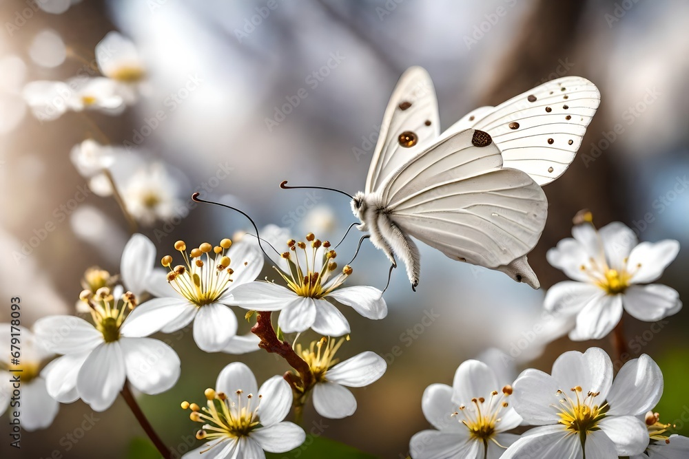 white butterfly on a white flower white butterfly on a white flower