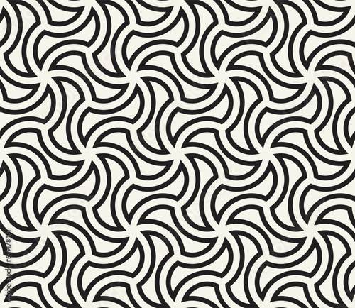 Vector seamless pattern. Repeating geometric elements. Stylish monochrome background design.