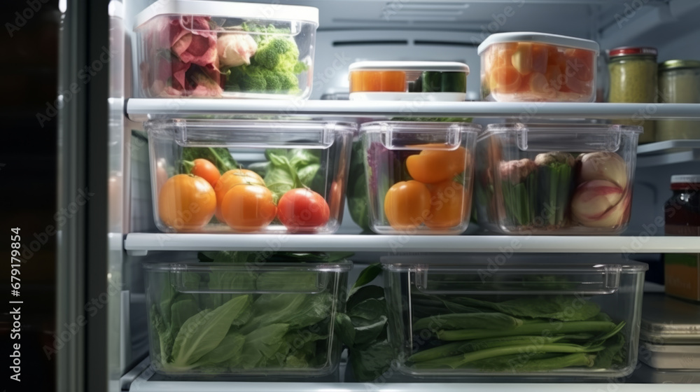 clean fridge with organized storage containers clean fridge with organized storage containers