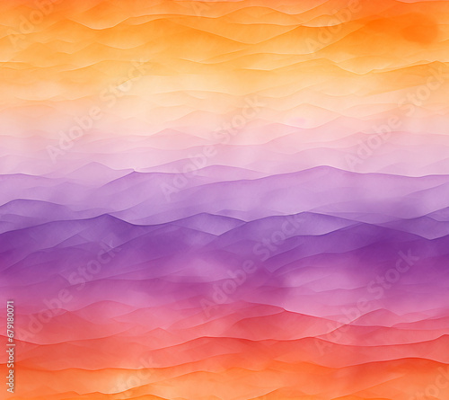 Seamless orange purple ombre watercolor seamless patttern digital paper. AI generative