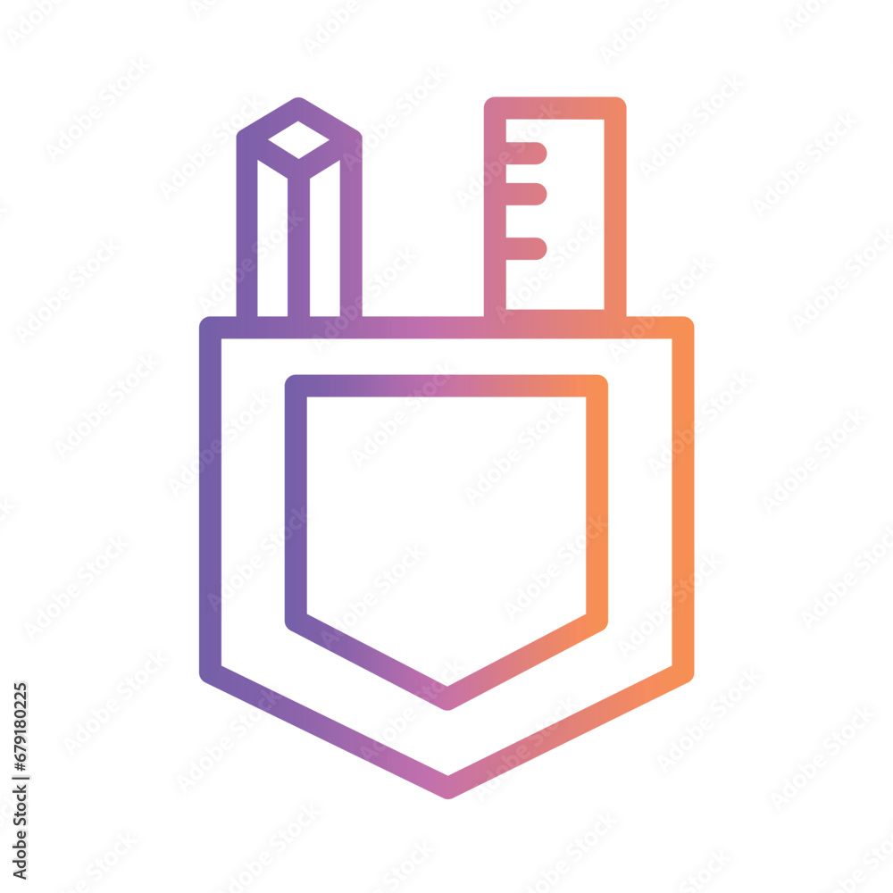 Patch Pocket Sketch Gradient Outline Icon
