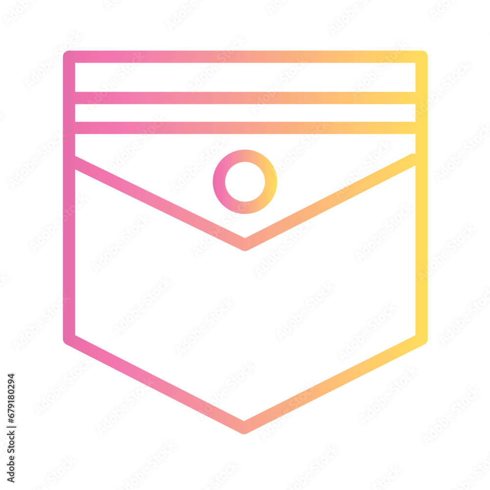Pocket Patch Clothes Gradient Outline Icon Pocket Patch Clothes Gradient Outline Icon