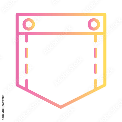 Patch Pocket Shirt Gradient Outline Icon